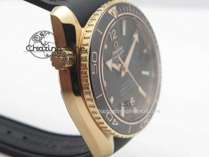 0418 Planet Ocean Professional Rose Gold Liquid Metal V6F 42mm On Black Rubber Strap A Vibrant 8266